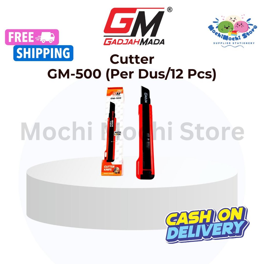 

PER DUS/12 PCS Cutter GM-500 | Pemotong GM-500 | Cutter Besar Black Refill | Pisau Cutter Anti Karat | Auto Lock