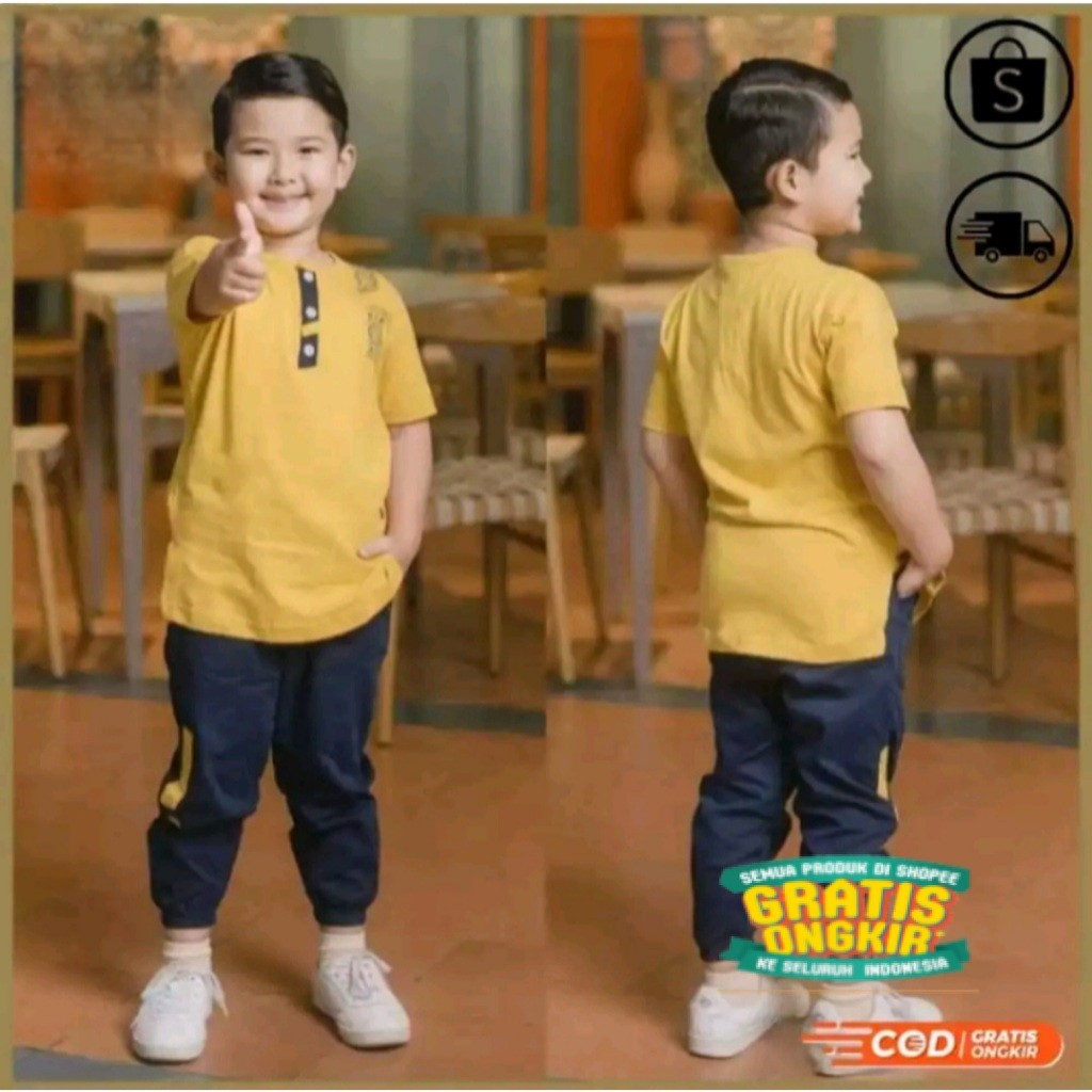 Set Koko anak Asyraf Celana Joger_Markass Grosir/ TK SD SMP anak kecil lucu