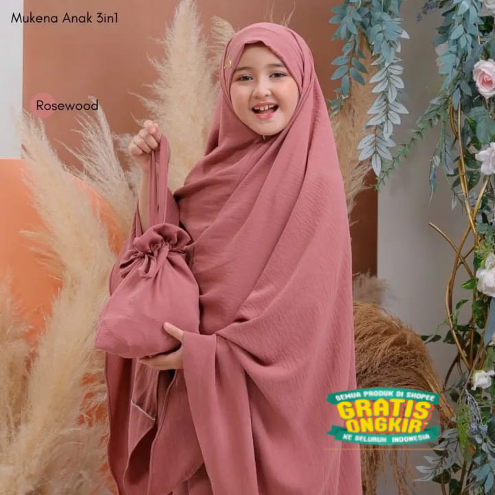[ TERLARIS ] Mukena Anak 3 in 1 Cringkel AirFlow//Mukena AQILAH 3 in 1 Cringkel Mukena anak Cringkel