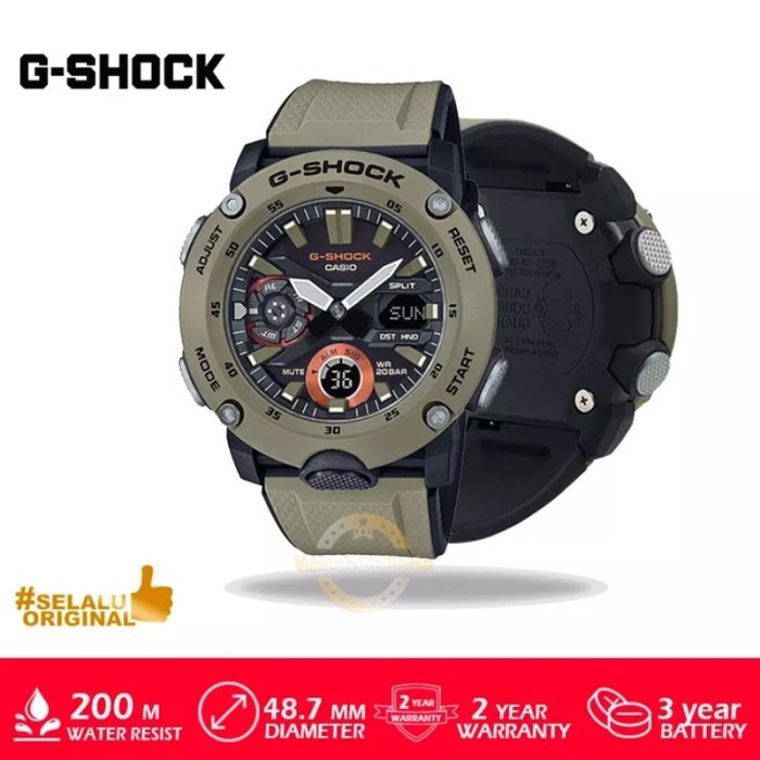 Casio G-Shock GA-2000-5A/GA-2000-5A/GA-2000 Original - Kuning