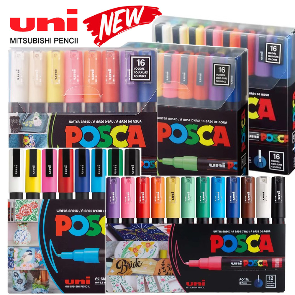 

Japan Uni POSCA Markers Full Colours Set PC-1M/3M/5M Acrylic Permanent Paint Marker Pens Graffiti Manga Art Supplies Stationery