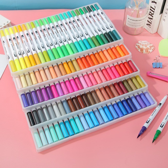 

Creative Students Double-headed Water-based Markers,markers, Double-headed Watercolor Pens,children's Painting Sets,art Supplies