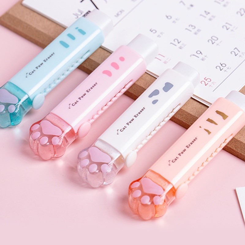 

Kartun Kreatif Kaki Kucing Push-Pull Eraser Mahasiswa Portabel