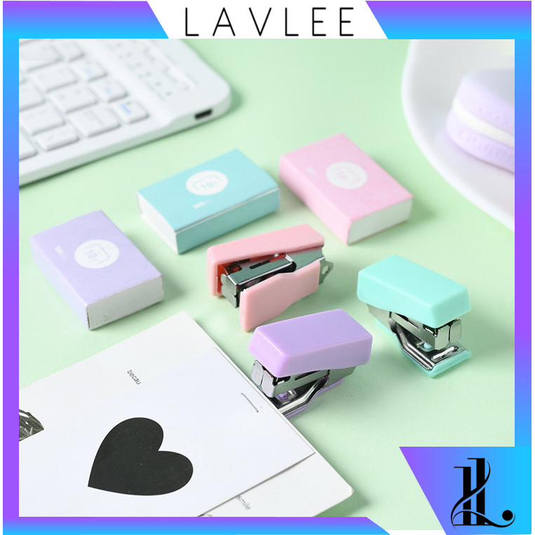 

LAVLEE - S6104 Stapler Mini Set / Hekter Kecil Kemasan Box Unik / Set Staples Perlengkapan Kantor / Cute Mini Stapler Untuk Pelajar
