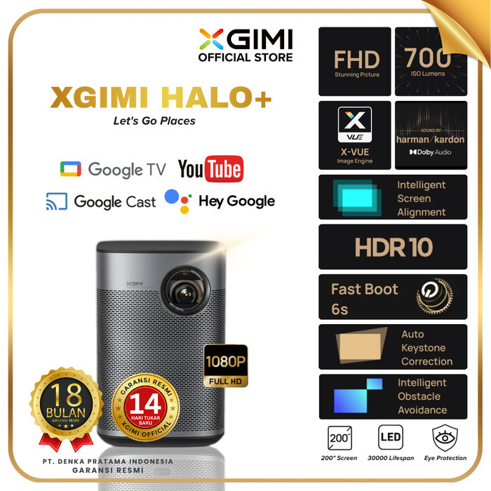 Xgimi Halo+ 900 Lumens Halo Plus Full HD DLP Portable Projector - Halo+