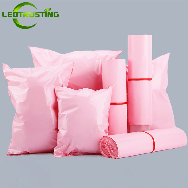 

Light Pink Poly Mailer Adhesive Envelope Bag DIY Plastic Mailing Clothing Dress Gift Box Underwear Toys Shoes Packaging Pouches