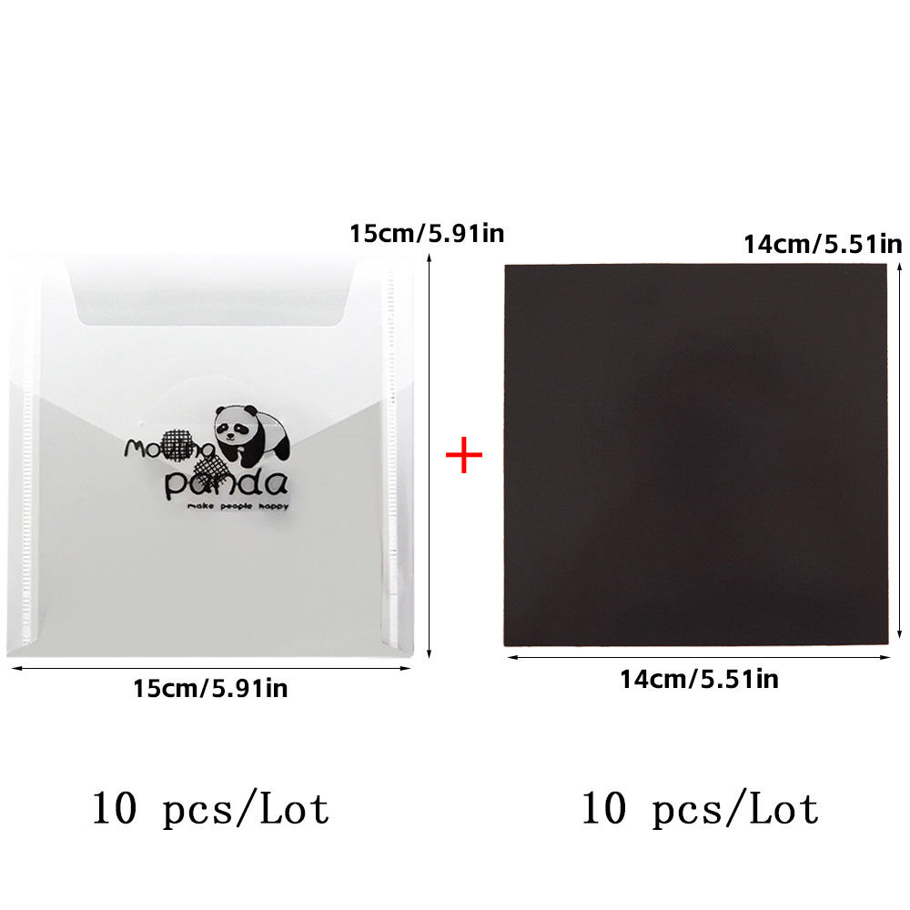 

10pcs Magnetic Mats Sheet And Transparent Storage Bags Set DIY Scrapbooking Supplies Storage Bags Bump Stamp Dies Stickers Cover