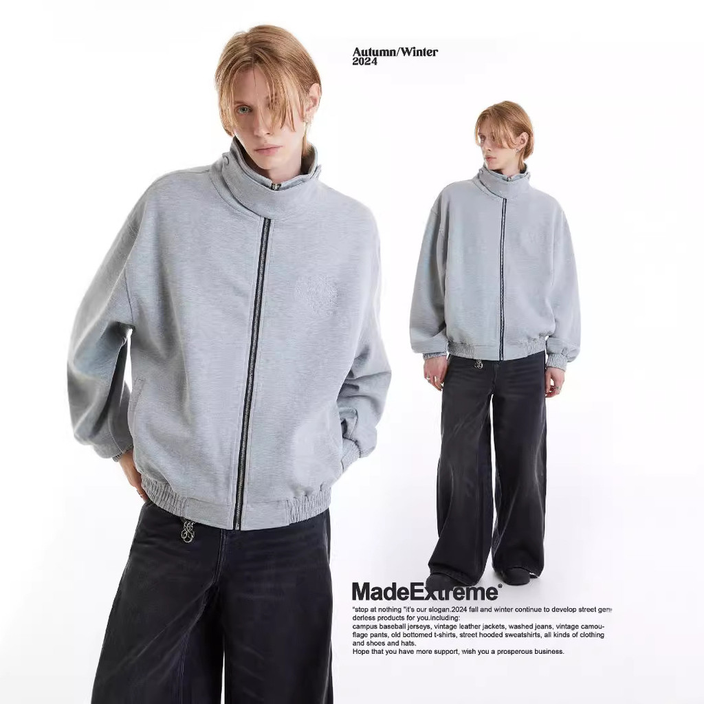 MADE EXTREME Zip-up Turtleneck Hoodies Streetwear Men Harajuku Sweatshirt