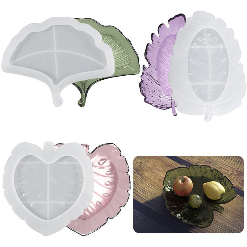 

DIY Crystal Dropping Gel Mold Leaf Plate Nut Storage Plate Silicone Mold