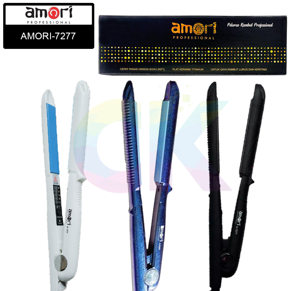 AMORI -7277 / Catokan Rambut Lurus dan Keriting 3in1 Dengan Glittery Tourmaline Ceramic Design - CK