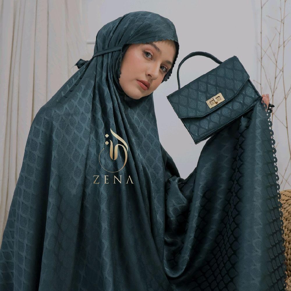 Mukena Zena- Mukena dewasa 2in1 silk Jaguar mewah Malaika