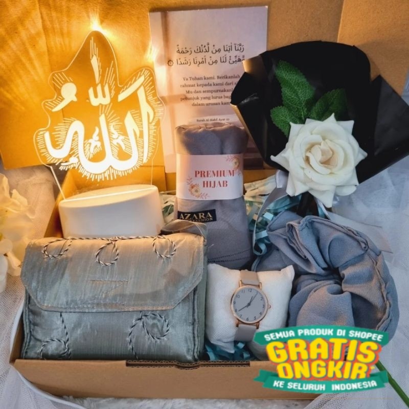 

Hampers Mukena / Hadiah Cewek Set Hijab / Kado Cewek/ keluarga oleh oleh