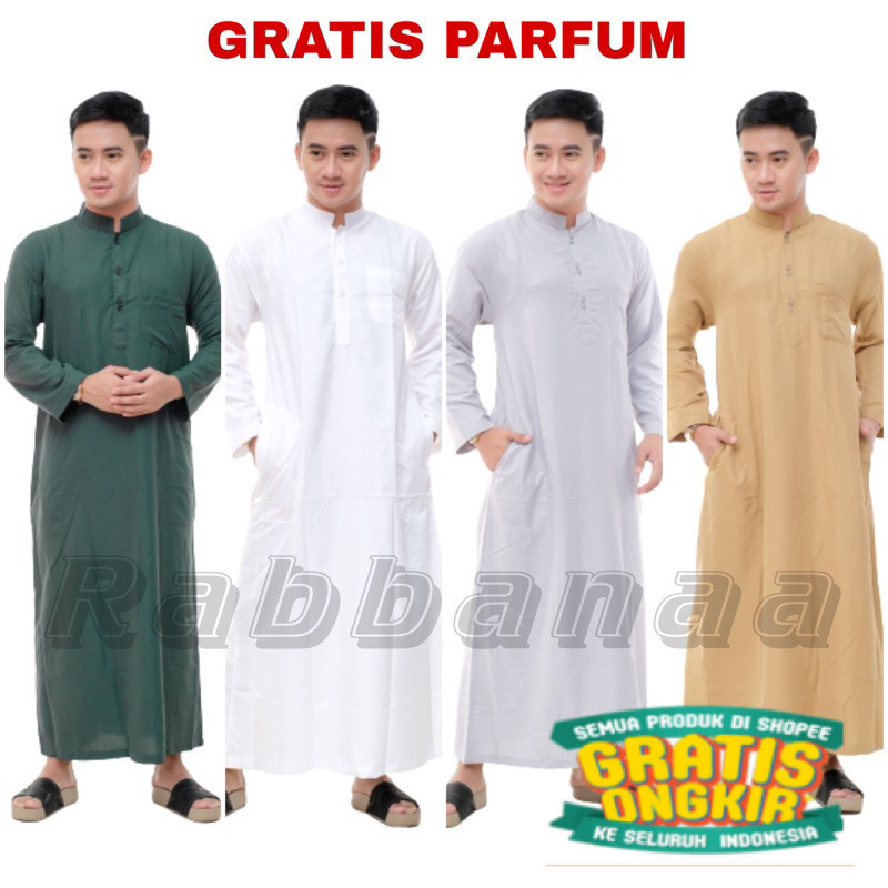 READY NEW - GAMIS PRIA JUBAH PRIA JUBAH GAMIS PRIA LENGAN PANJANG JUBAH POLOS/ Hijau sage lumut army