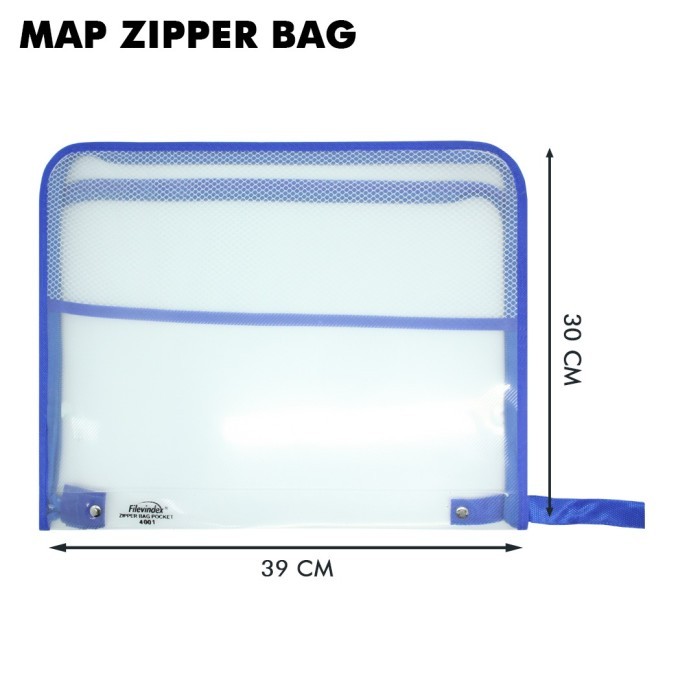 

Map Zipper Bag Warna Biru / Blue