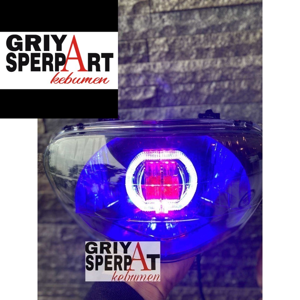 LAMPU DEPAN MIO SPORTY MIO LAMA BILED PROJIE 2 LENSA