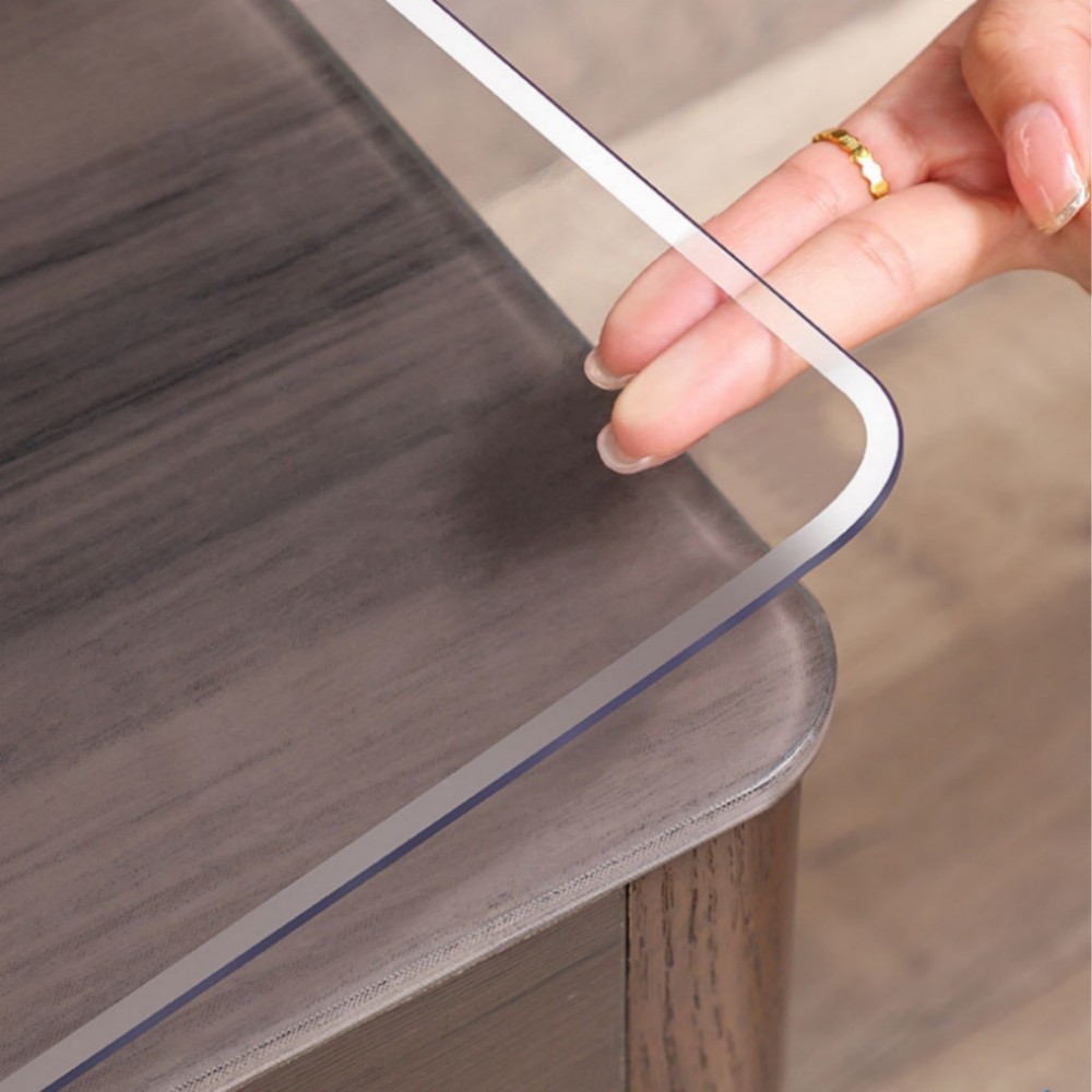 

PVC transparent tablecloth with a thickness, heat-resistant, waterproof, and oil resistant dining table mat, 1pc