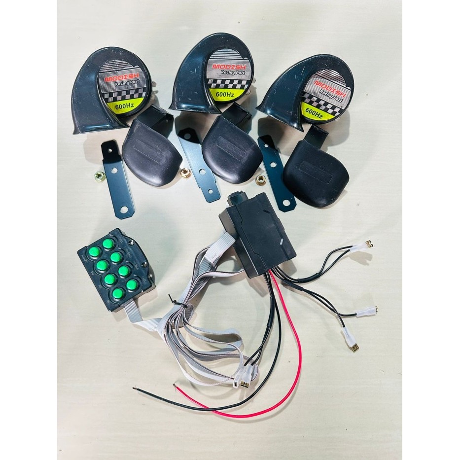 CUCI GUDANG Klakson Telolet Basuri Klakson Motor Mobil Telolet Basuri 8 Tombol - MODULSET+3KLKSN