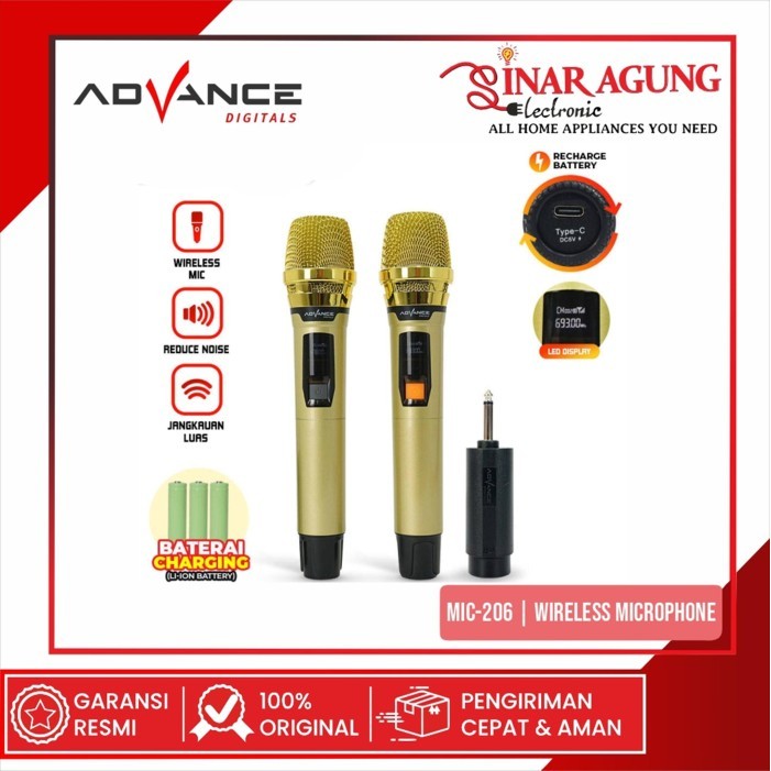 MIC WIRELESS ADVANCE 206 MICROPHONE ADVANCE206 WIRELESS ORIGINAL