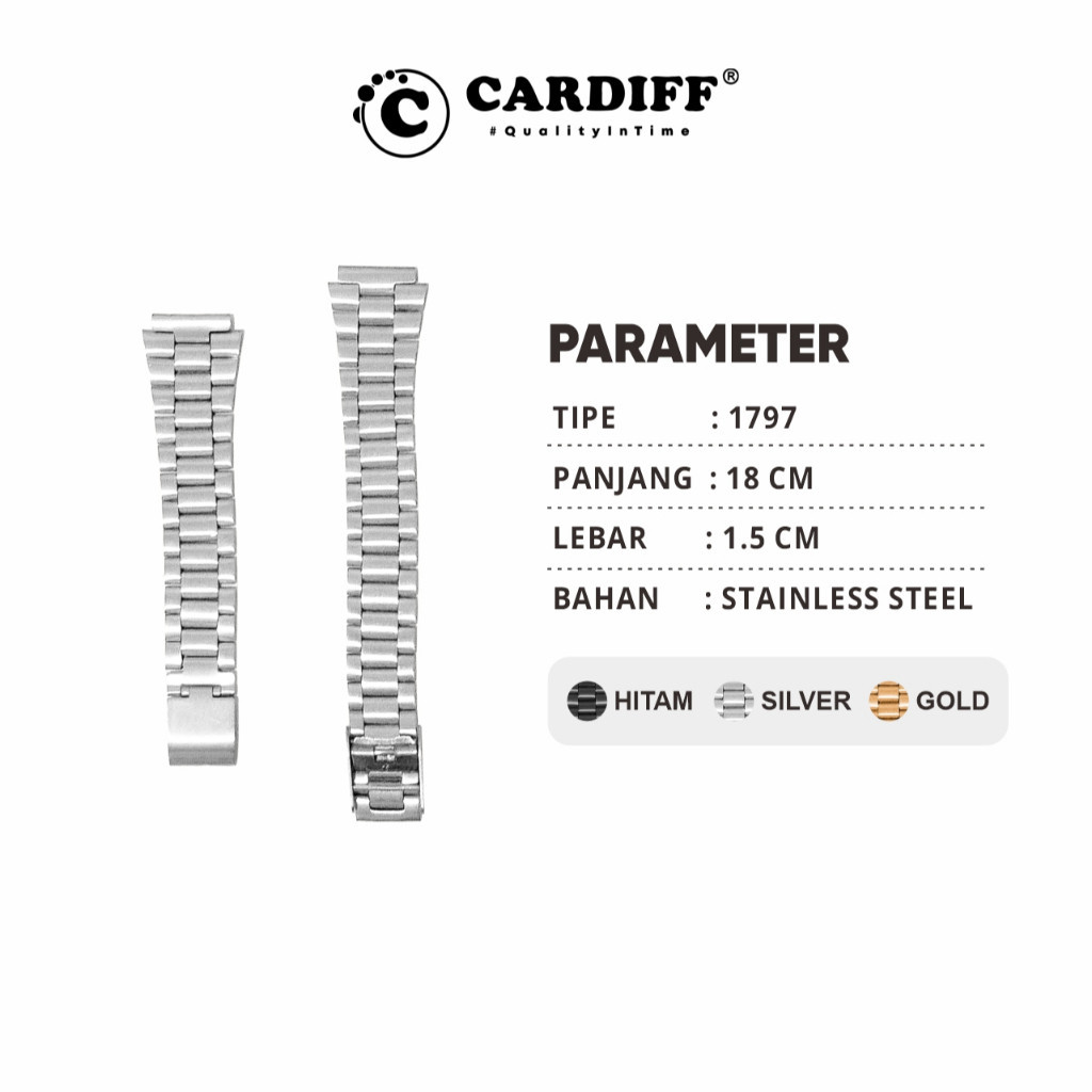 Tali Jam Tangan Rantai Cardiff Tipe 1797