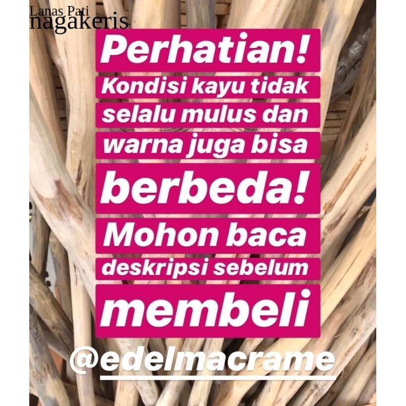 

K4Y4. Ranting Kayu Jati | Ranting Kayu Macrame Ukuran Pendek FXN6 XD10