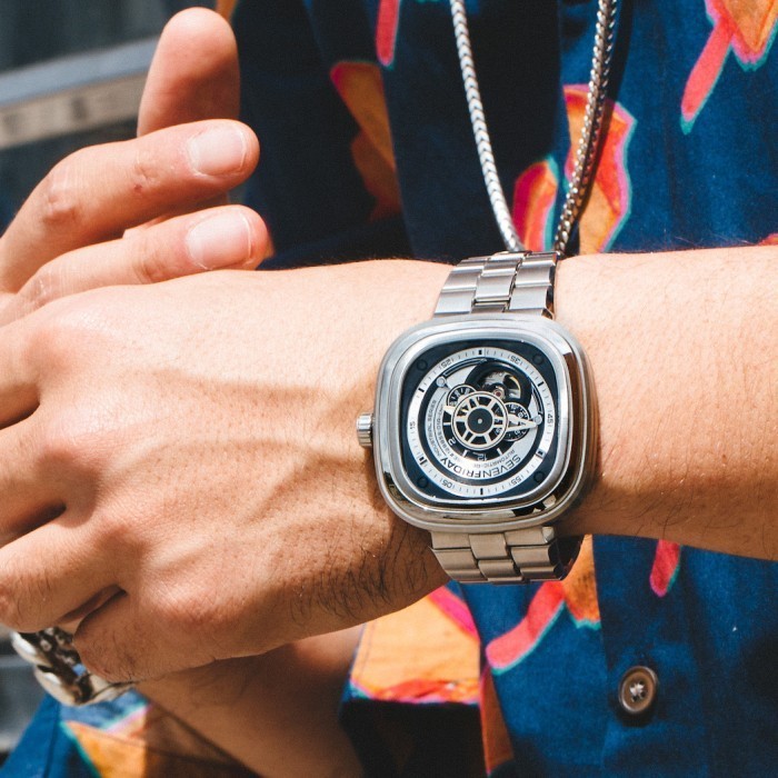 promo SEVENFRIDAY P1B/01 M Official Jam Tangan Pria SS Bracelet