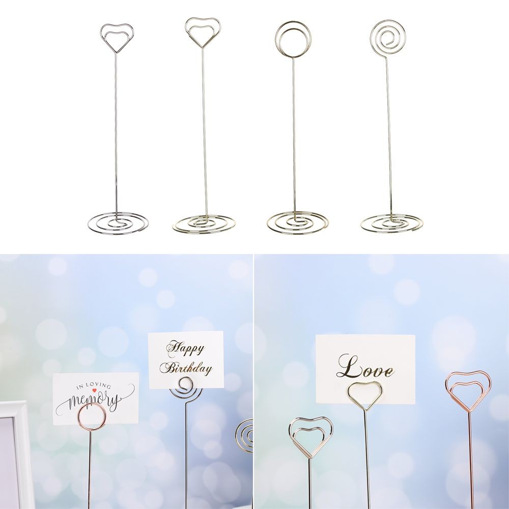 

Metallic Paper Clamp Desktop Decoration Heart Shape Rose Gold Clamps Stand Table Numbers Holder Photos Clips Place Card