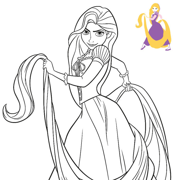 

10 LEMBAR kertas mewarnai, GAMBAR MEWARNAI tema PRINCESS RAPUNZEL