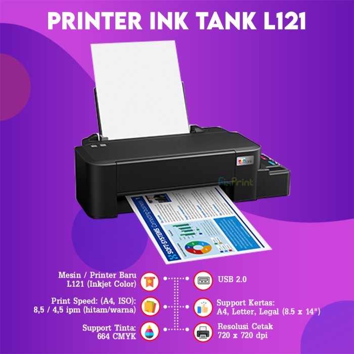 PRINTER EPSON L120 Hitam Print Warna Infus Modif Ink tank Pabrik RESMI