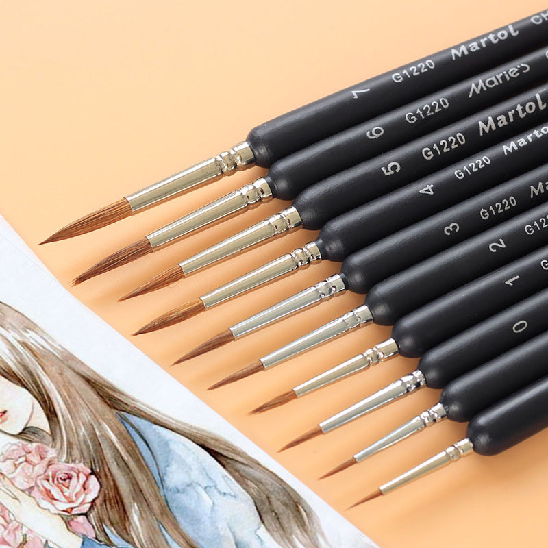 

Miniature Paint Brush Set Professional Brush Acrylic Painting Thin Hook Line Pen for Oil, Watercolor Art Supplies Hand Painted