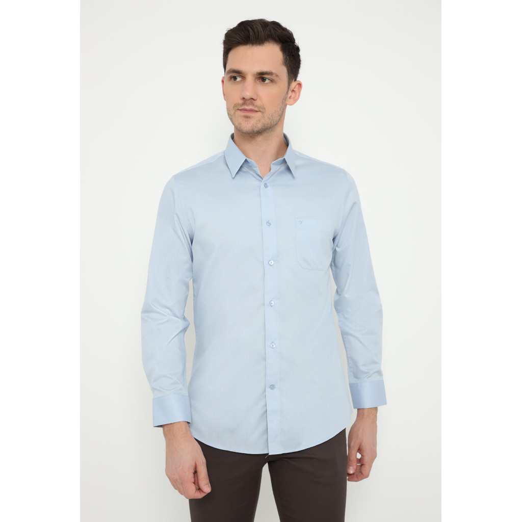 Jobb Geronimo Kemeja Pria Lengan Panjang Slim Fit Biru