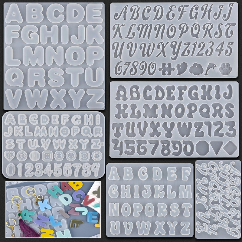 

Keychain Alphabet Silicone Mold DIY Letter Number Epoxy Resin Mold Keychain Earring Pendant Epoxy Resin Jewelry Crafts Casting