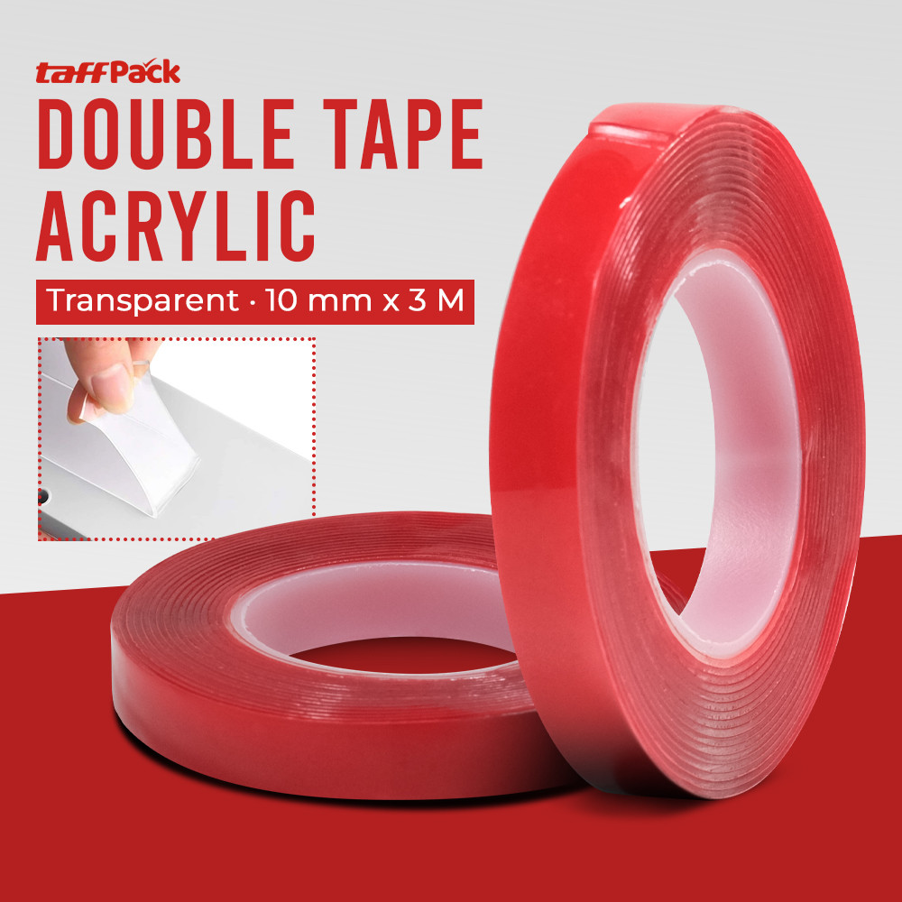 

TaffPACK Perekat Double Tape Acrylic Adhesive Transparent Sticker 10mmx3M - J4702