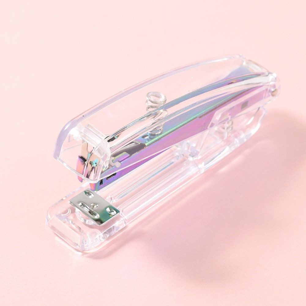 

Manual Transparent Stapler Transparent Bookbinding Tool Paper Stapler INS Rose Gold Book Binding Machines Student