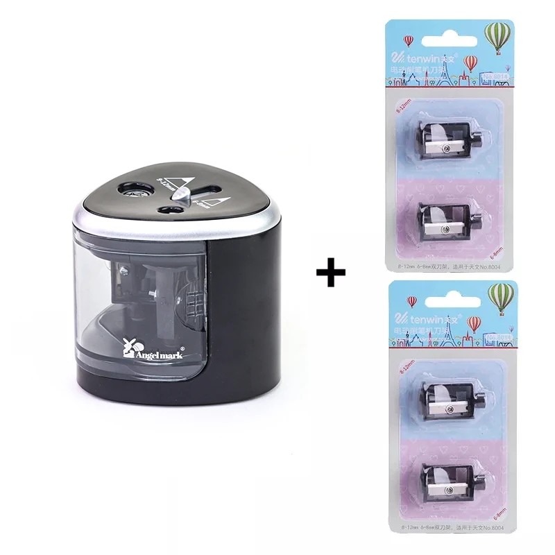 

Two-hole Electric Switch Pencil Sharpener 6-8 & 8-12mm Hole Automatic pencil sharpener stationery Home Office School Supplies