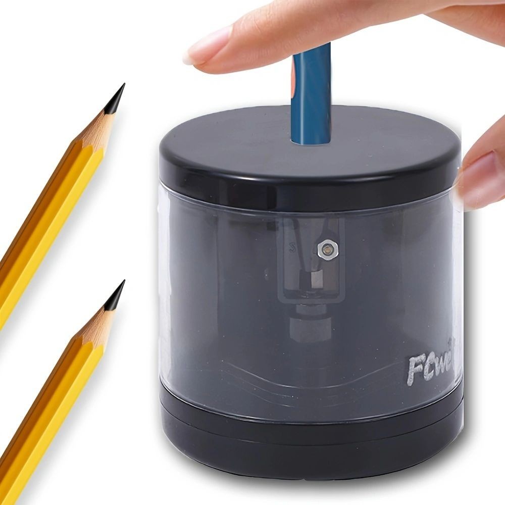 

1pc New Electric Pencil Sharpener, Plastic Automatic Pencil Sharpener,Equipped With 2 AA Batteries for Use (Excluding Batteries)