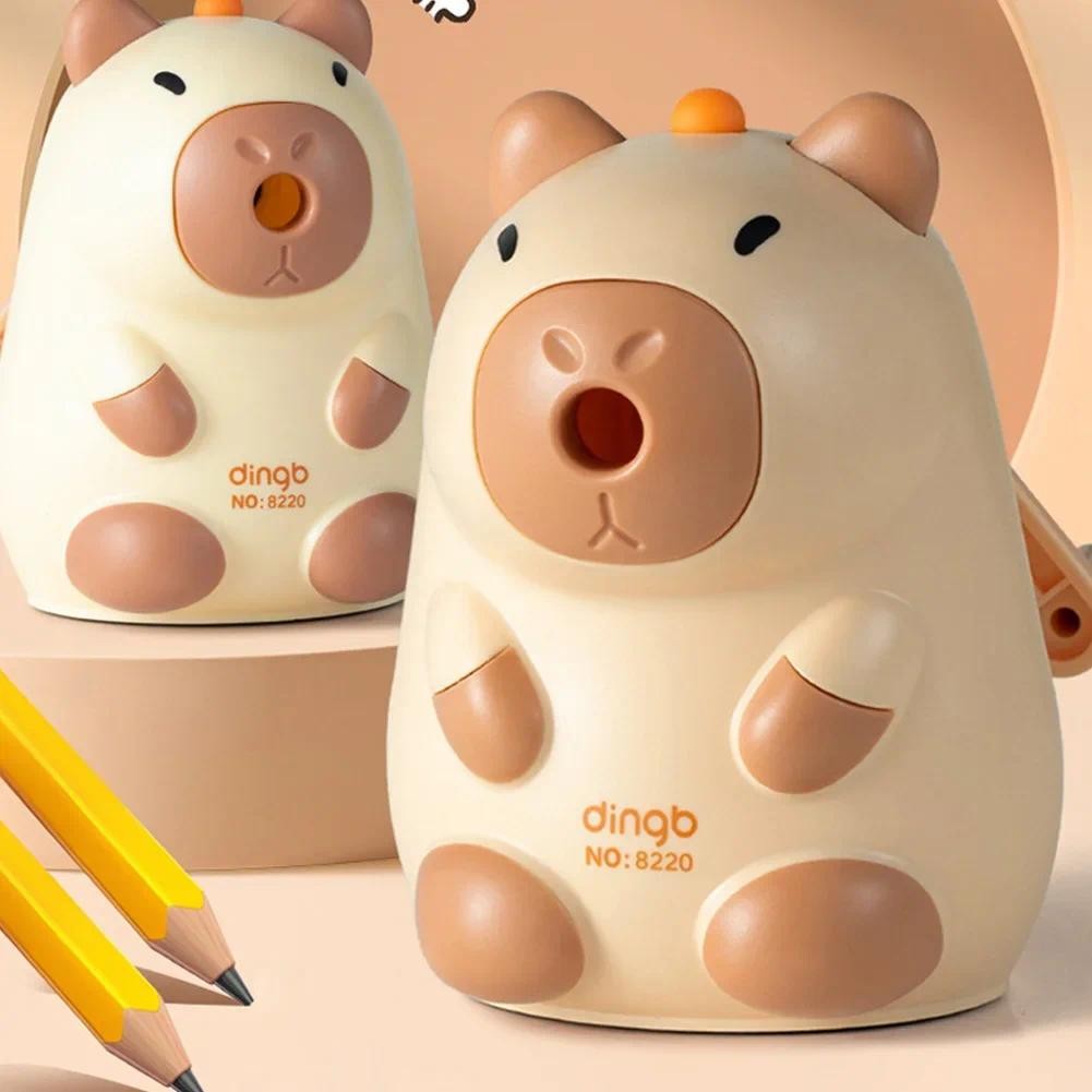 

Capybara Pencil Sharpener Cartoon Mechanical Pencil Sharpener Hand Crank Pencil Knife Tools Student Stationery Children Gift