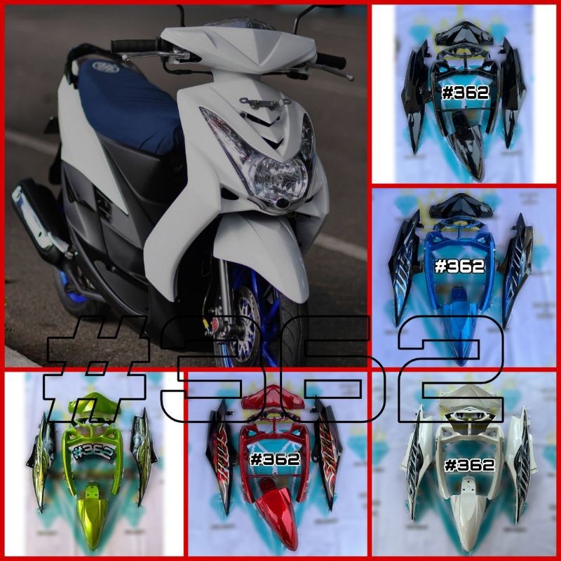 COVER FULL SET BODY HALUS YAMAHA MIO SOUL KARBU FULL HITAM MERAH HITAM HIJAU HITAM BIRU HITAM FULL P