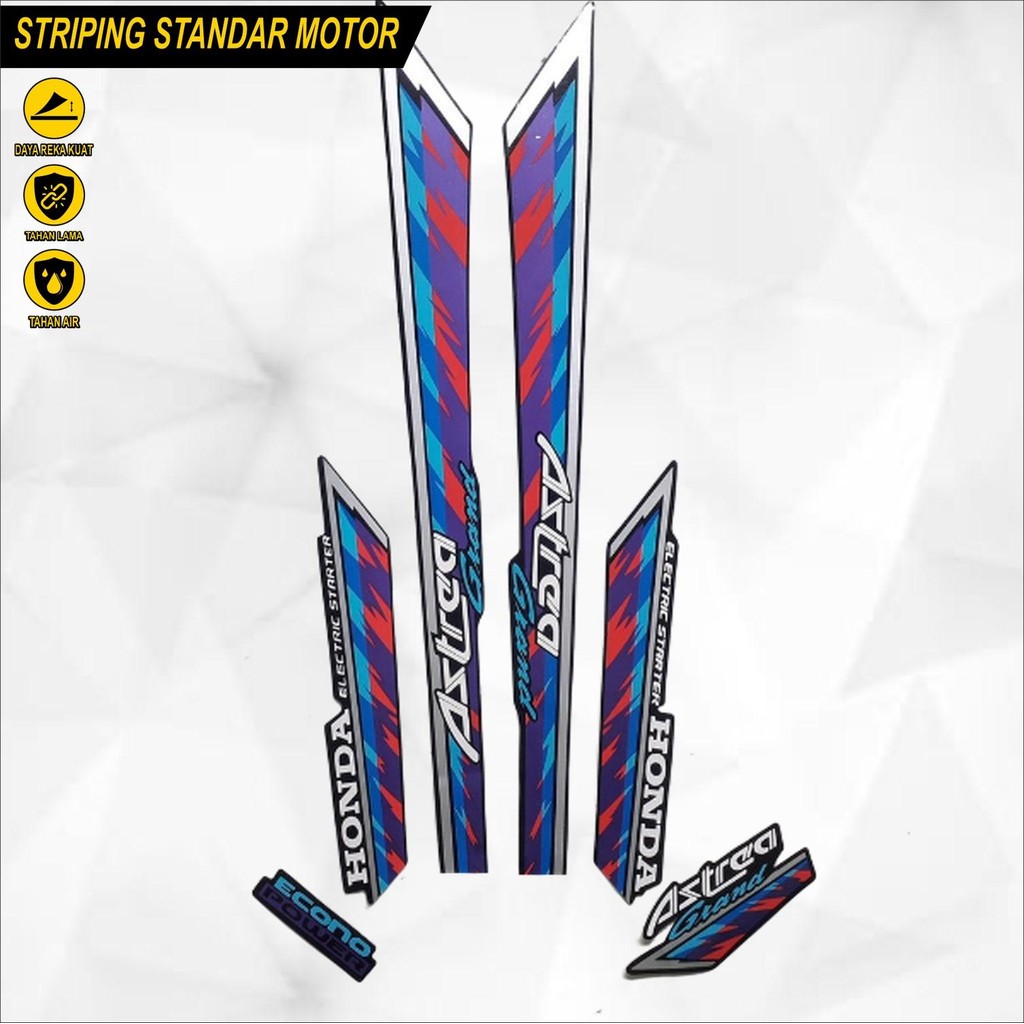 Sticker Striping Body Lis Motor Honda Astrea Grand 93 Le Biru Pink