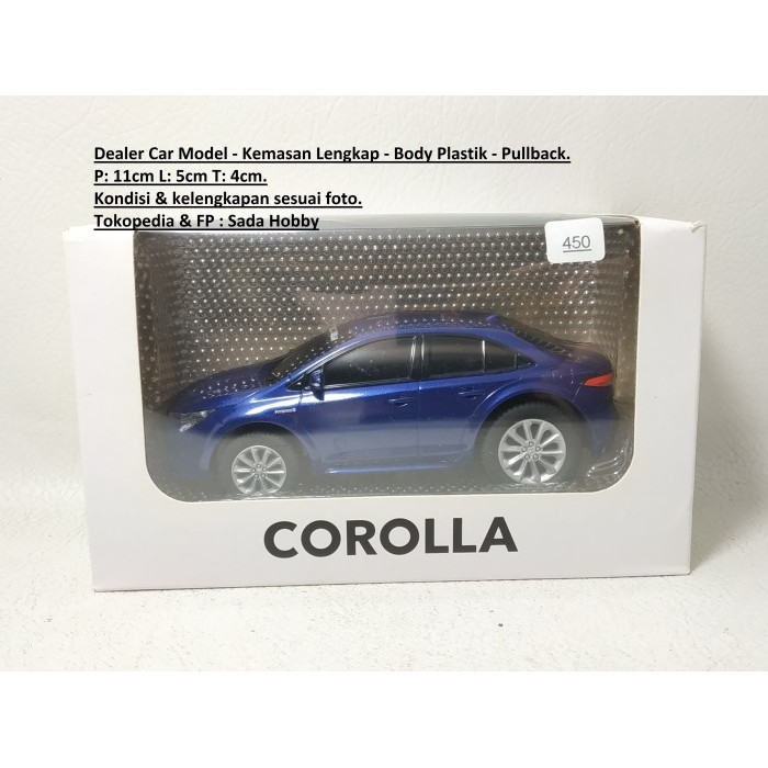 Miniatur Dealer Model Minicar Toyota Corolla Biru Pullback Car