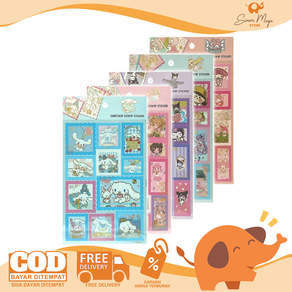 

FANCY Cartoon Stamp Sticker BWZ-F Stiker Perangko Kartun Lucu Isi 2 Lembar Murah