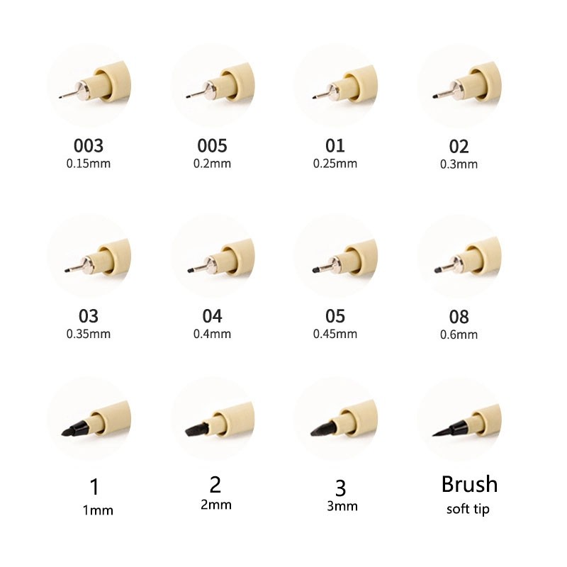 

D3W! DotdingPena Garis Kait Seni Spidol Lengan Pena Jarum Benang Pena Sketsa Manga yang Dilukis