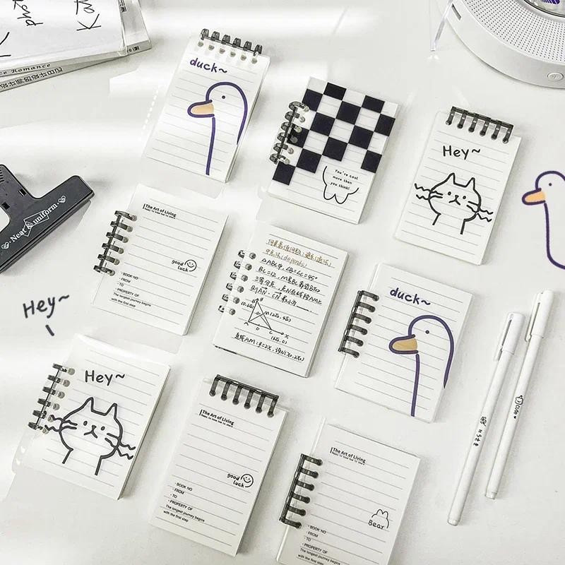 

60Sheets PP Waterproof Ring Binder Memo Pad Cute Cartoon Loose Leaf Notebook Portable A7 Size Diary Planner Office School Supply