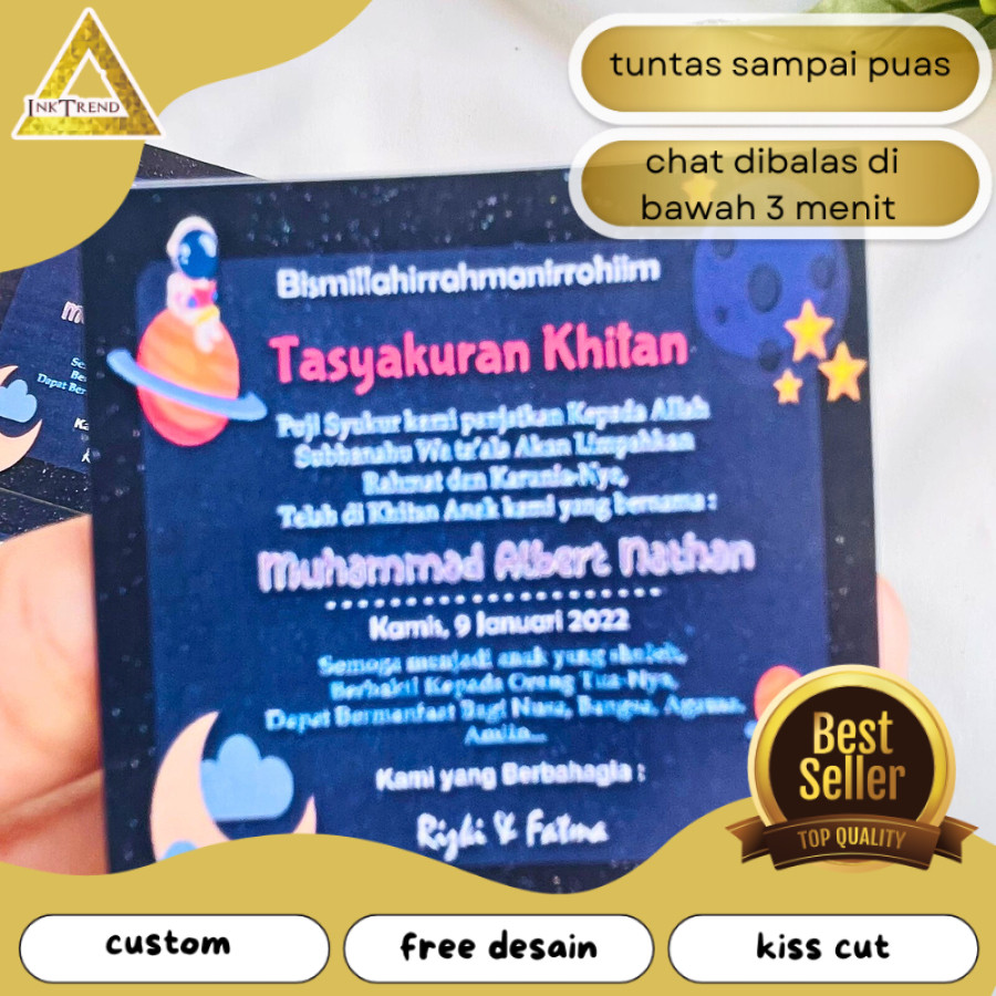 

INKA 12-15 Cetak stiker syukuran khitan kotak tasyakuran walimatul khitanan custom unik
