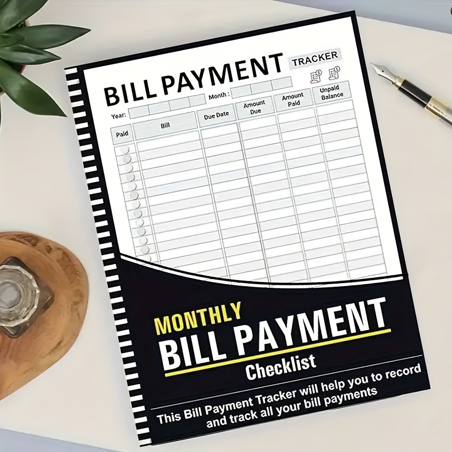 

Monthly bill payment notebook, bill tracking and payment record list, spiral bound, 8.46 x 11.02 inches