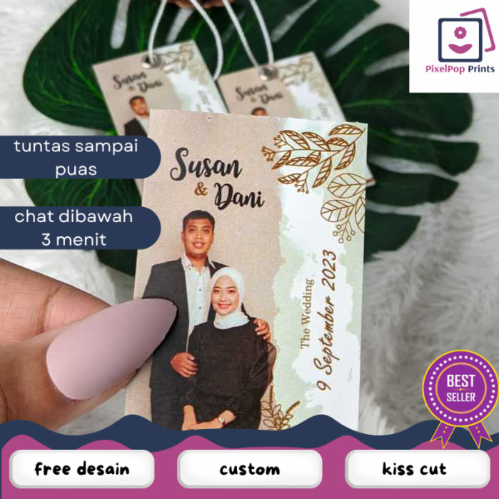 

Opikapip Hangtag Wedding Souvenir Hang Tag Label Custom Pernikahan Ucapan Nikah Free Desain