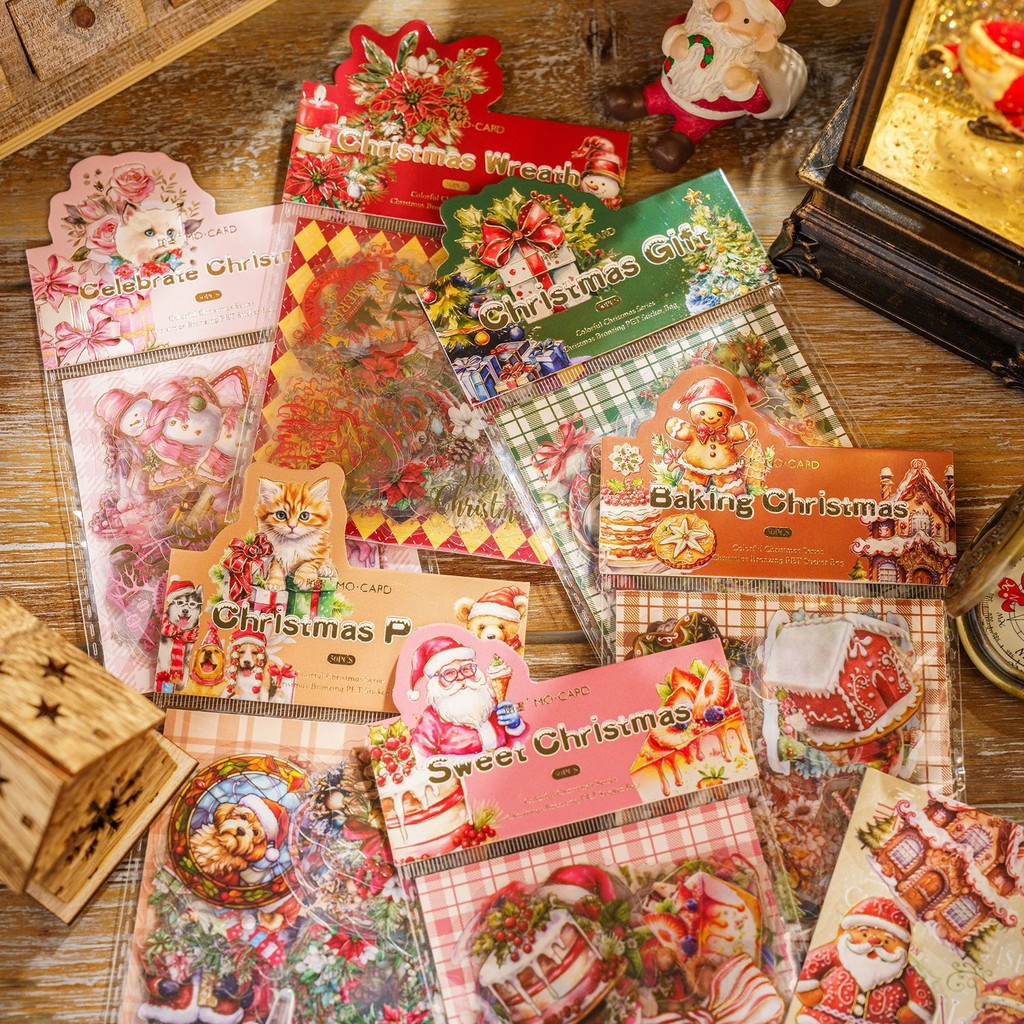 

50pcs/1lot Kawaii Scrapbook Sticker Colorful Christmas Scrapbooking Supplies Planner Decorative Craft Stationery Sticker