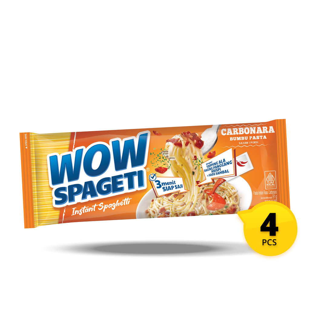 

Wow Spageti Instant Bumbu Pasta Creamy Carbonara Paket 4 Pcs
