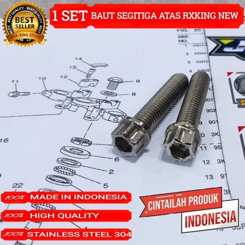 Baut Segitiga atas Rxking Probolt Hex Plus Stainless CNC 2kunci 1set baut segitiga atas custom rx ki