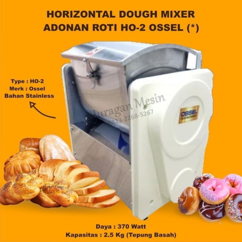 BERGARANSI !! MIXER ROTI HORIZONTAL HO2 OSSEL MIXER HO 2 OSSEL MIXER ADONAN ROTI ADONAN KUE MIXER HO