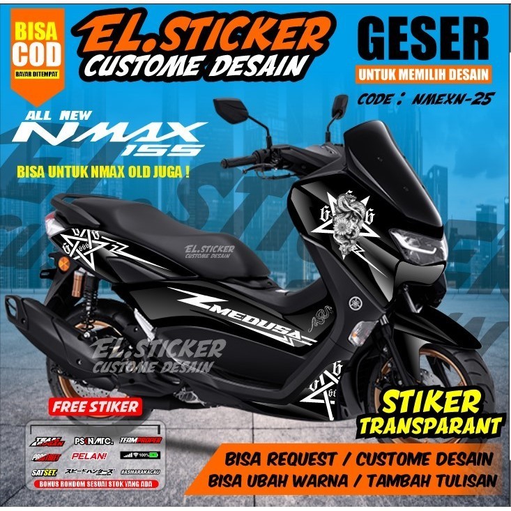 Striping Transparan Nmax New Stiker Setripping Motor Yamaha Nmax old 155 Transparan Cuatome Decal St